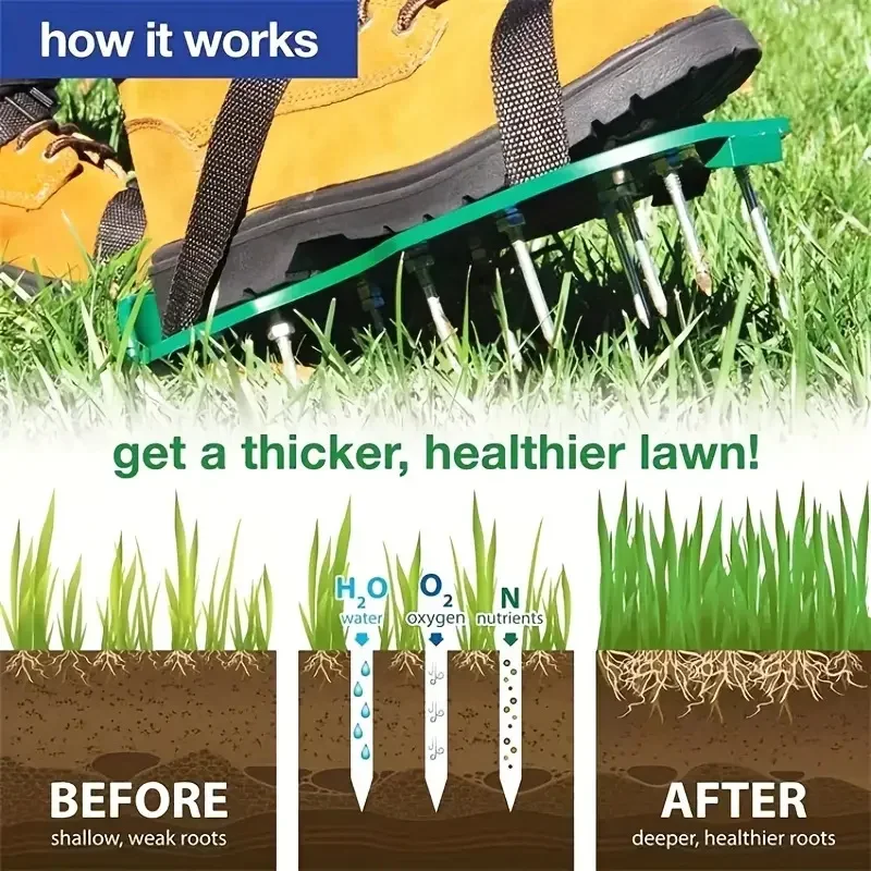Gardening Tools For Weeds - Sapatos Aeradores de Jardim com Pontas,