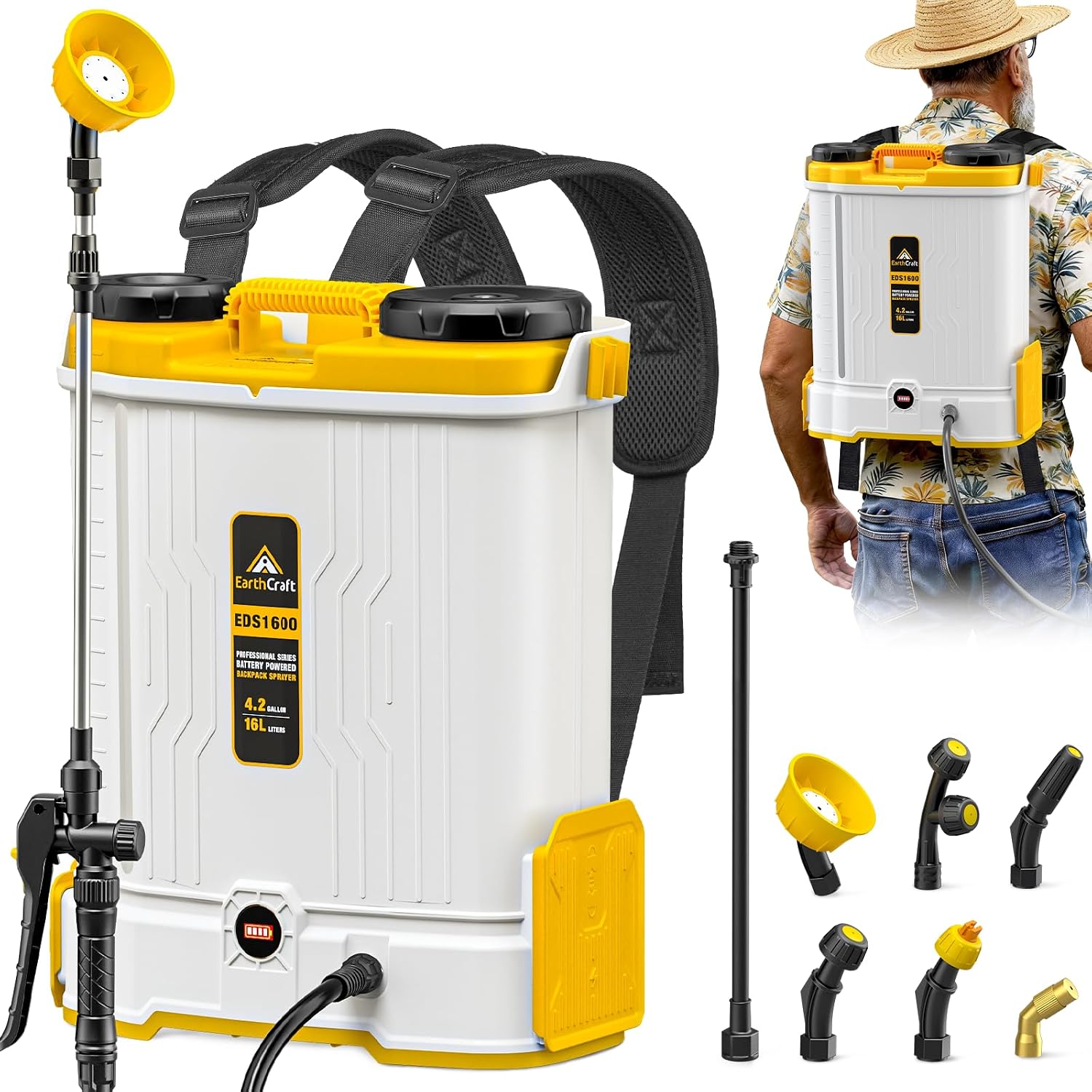 Gardening Tools Battery Powered - Pulverizador Costal Sem Fio 4,2 Gal