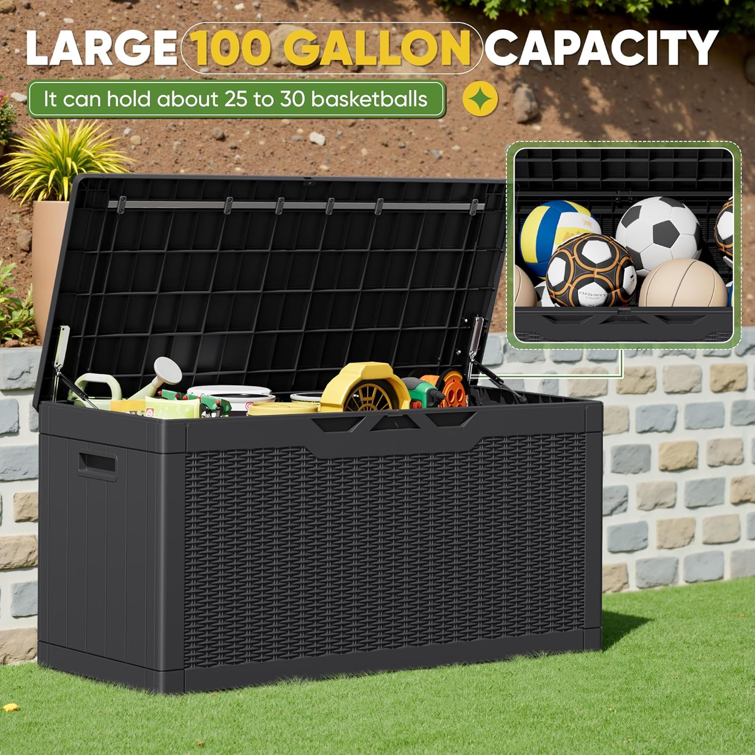 Caixa de Armazenamento Externa - Gardening Tools Images avaliação e preço