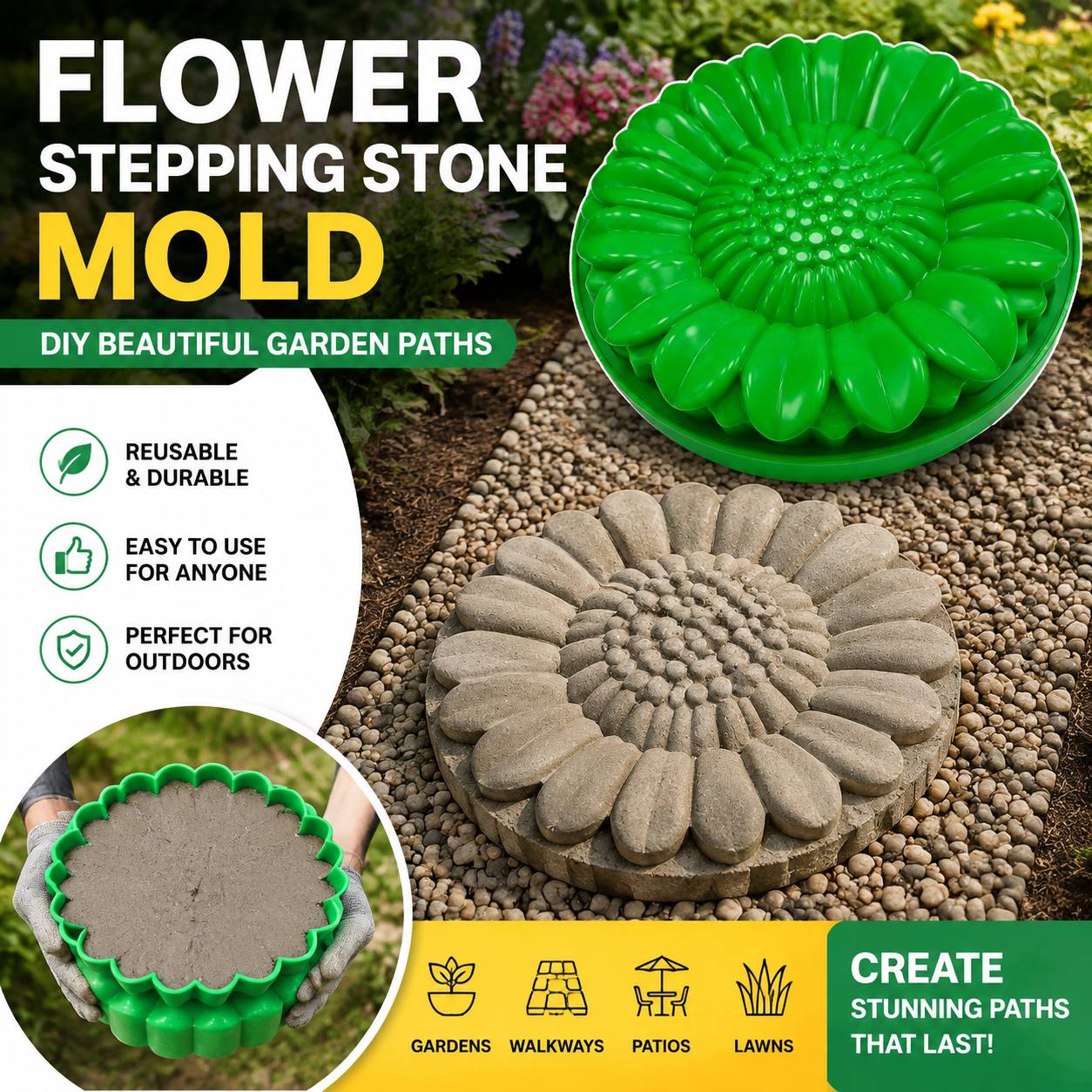 Conjunto de Moldes de Pedra pa - Gardening Tools Combo avaliação e preço