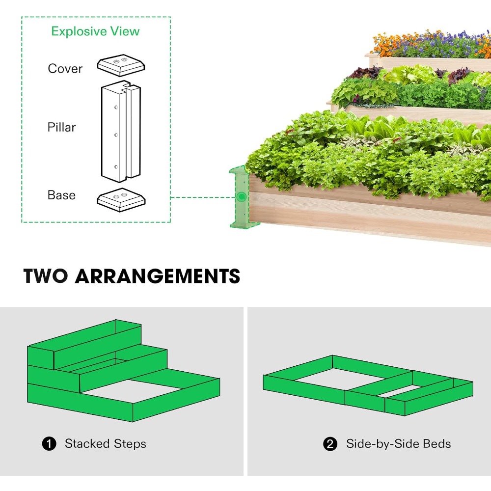 Canteiro Elevado de 3 Níveis p - Gardening Tools Images avaliação e preço