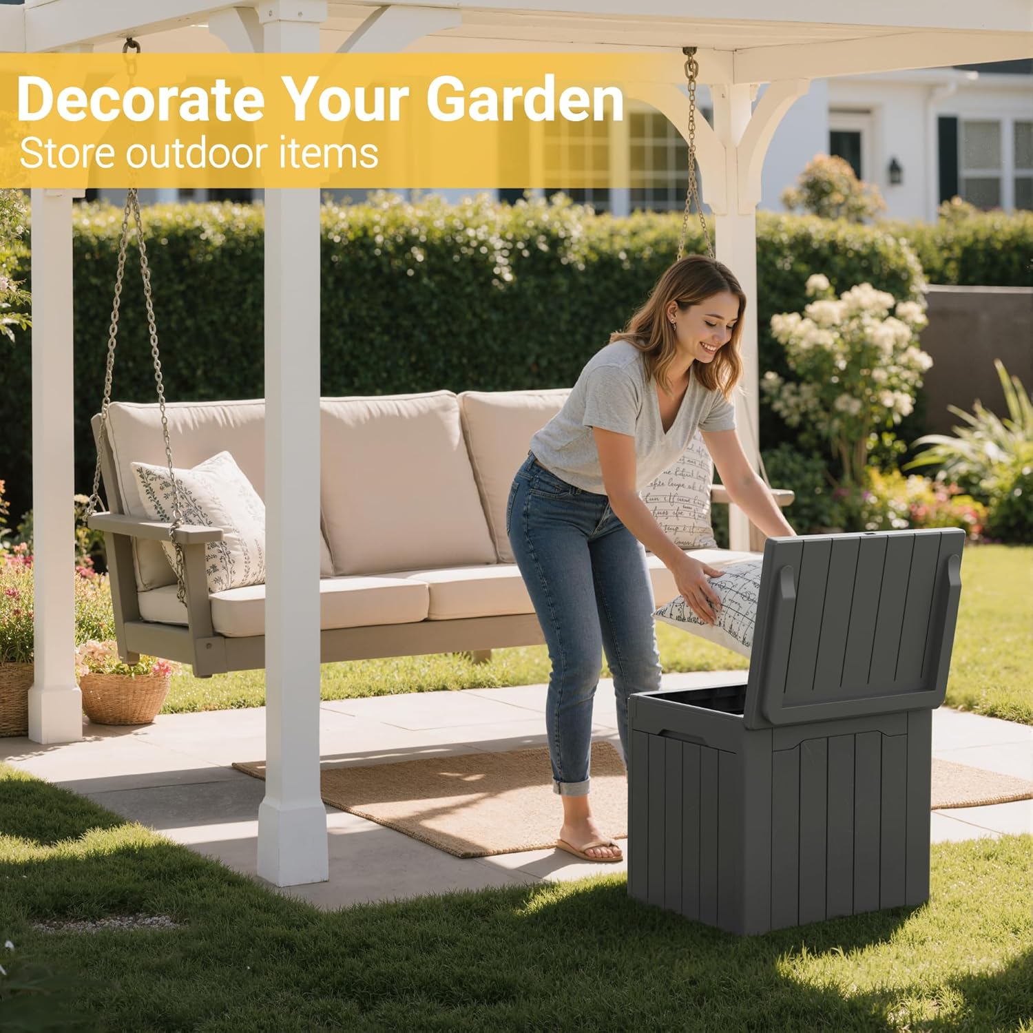 Caixa de Armazenamento Externa - Gardening Tools Images avaliação e preço